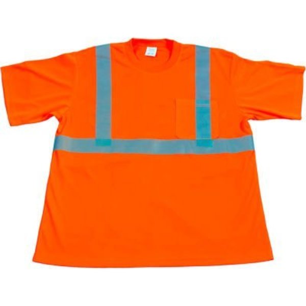 Petra Roc Inc Petra Roc Short Sleeve T-Shirt, ANSI Class 2, Polyester Birdseye Mesh, Orange, L OTS2-L